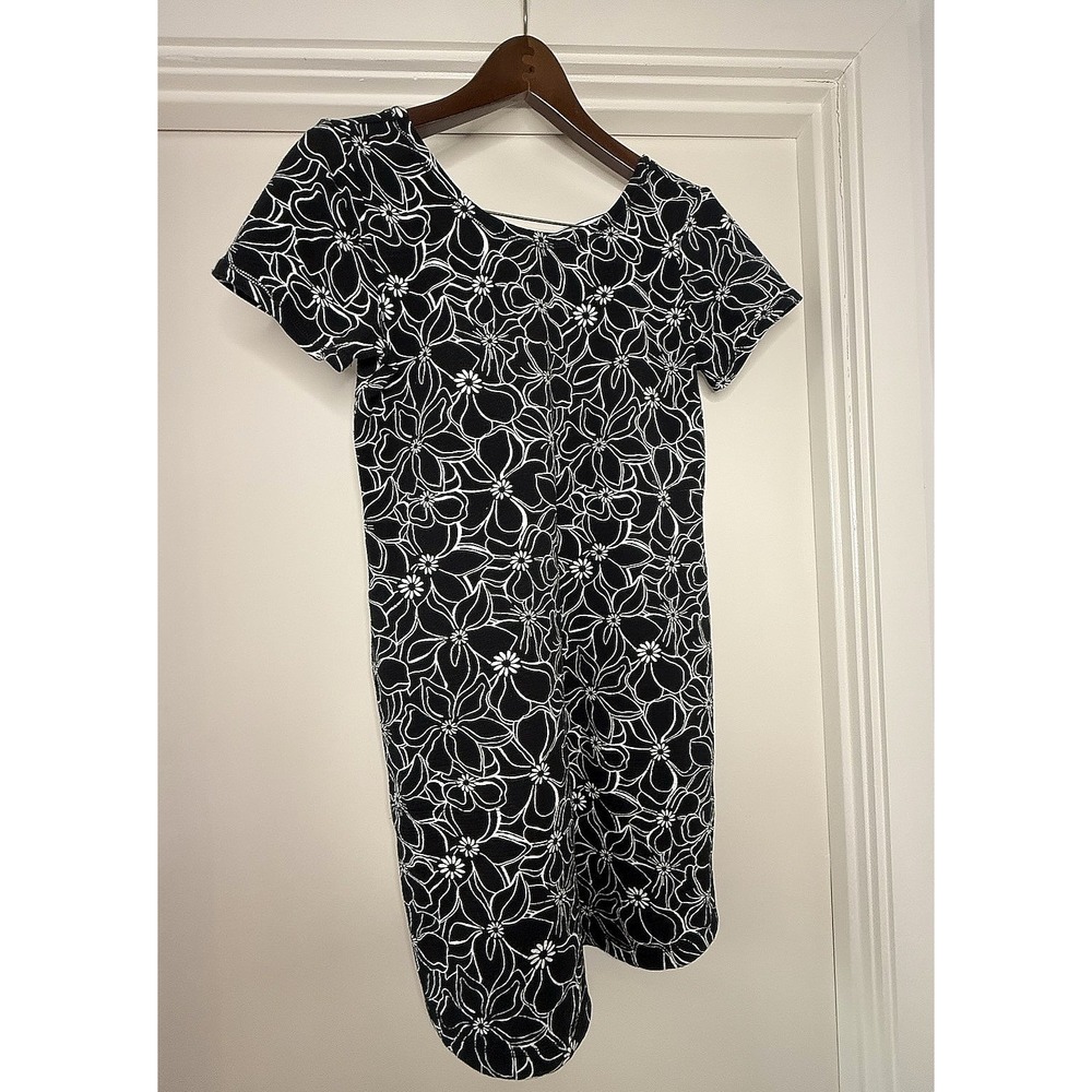 SM T by TALBOTS Cozy Crush Graphic Blooms Floral‎ Shift SPF 50 Teacher Dress